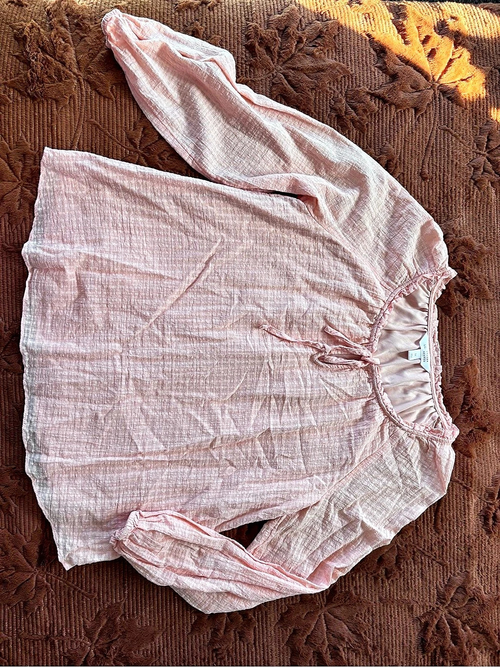 Lauren Conrad Pink Peasant Blouse Size Small